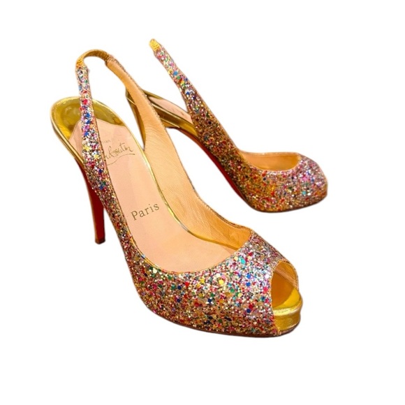 CHRISTIAN LOUBOUTIN 
Glitter No Prive 120 Pumps size 38 UK 4” Heel MSRP $895 - Picture 3 of 15